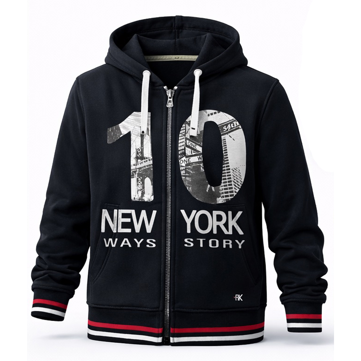 Παιδική φούτερ ζακέτα με κουκούλα RONNIE KAY αγόρι - ΜΑΥΡΟ