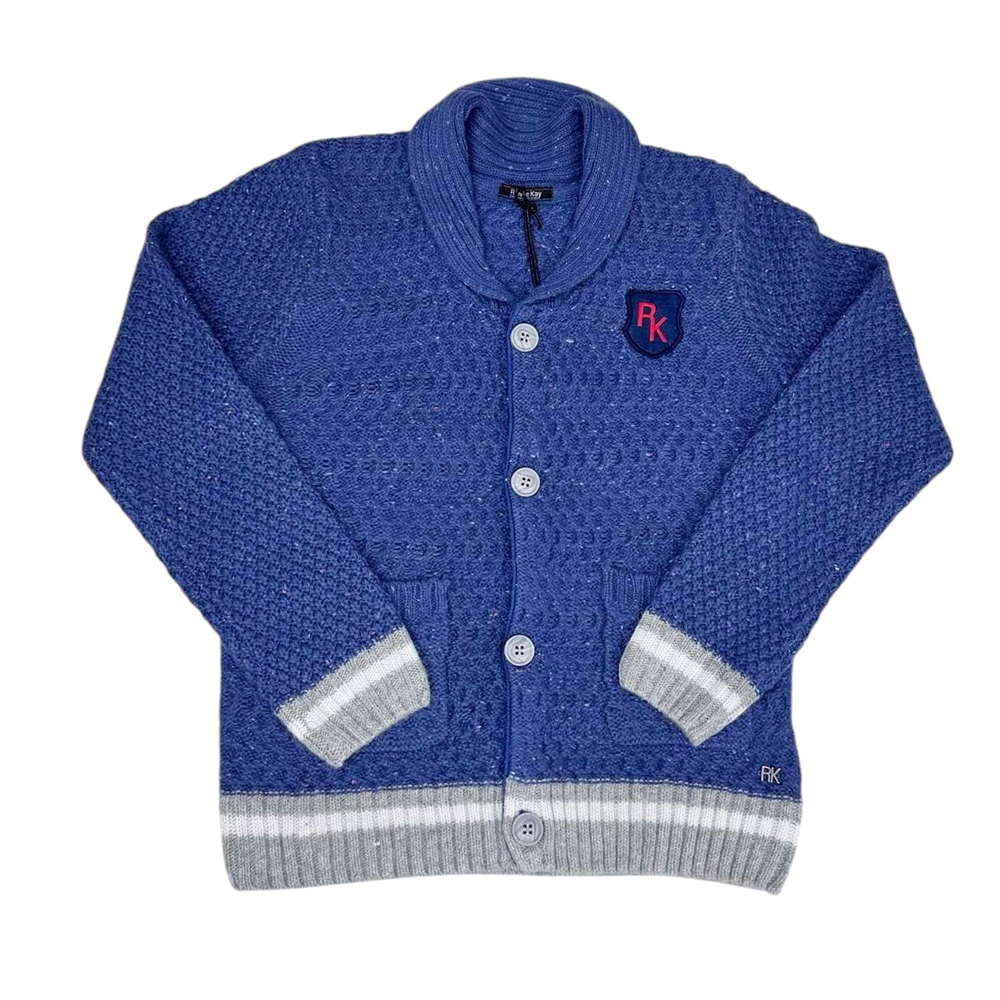 Πλεκτή ζακέτα RONNIE KAY - ΜΠΛΕ