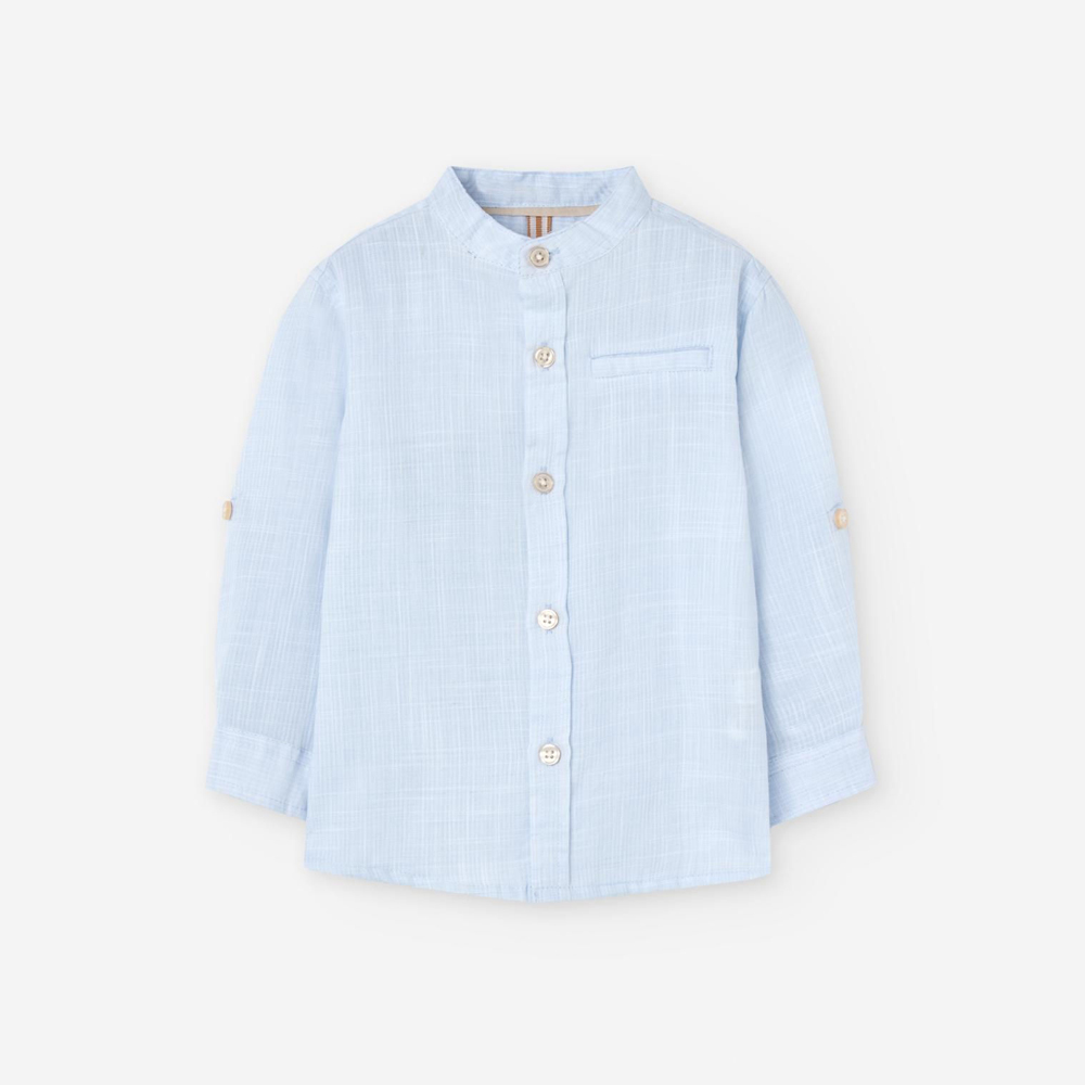 Βρεφικό πουκάμισο με γιακά μαο - ΓΑΛΑΖΙΟ