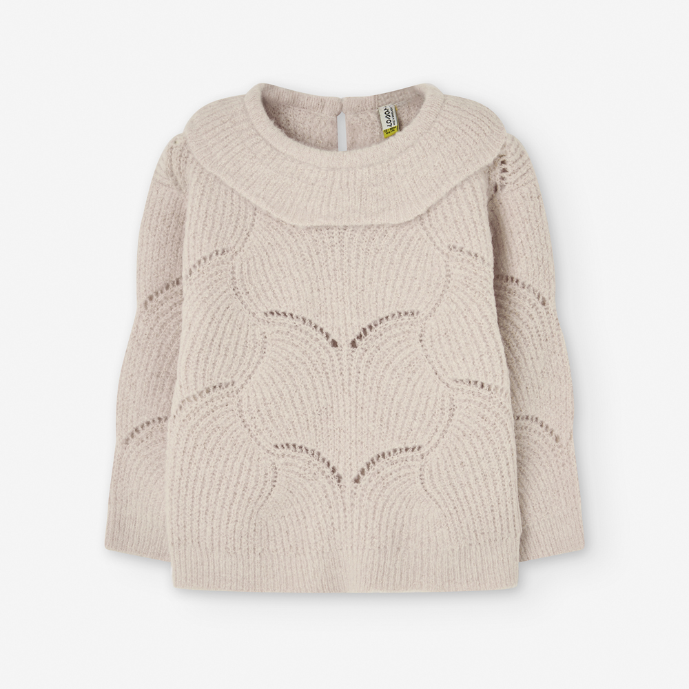 Βρεφικό πλεκτό πουλόβερ LOSAN κορίτσι - ΕΚΡΟΥ