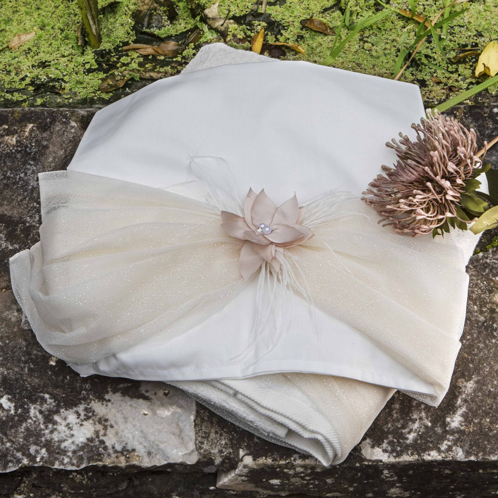 Βαπτιστικό λαδόπανο BABY BLOOM - ΛΕΥΚΟ