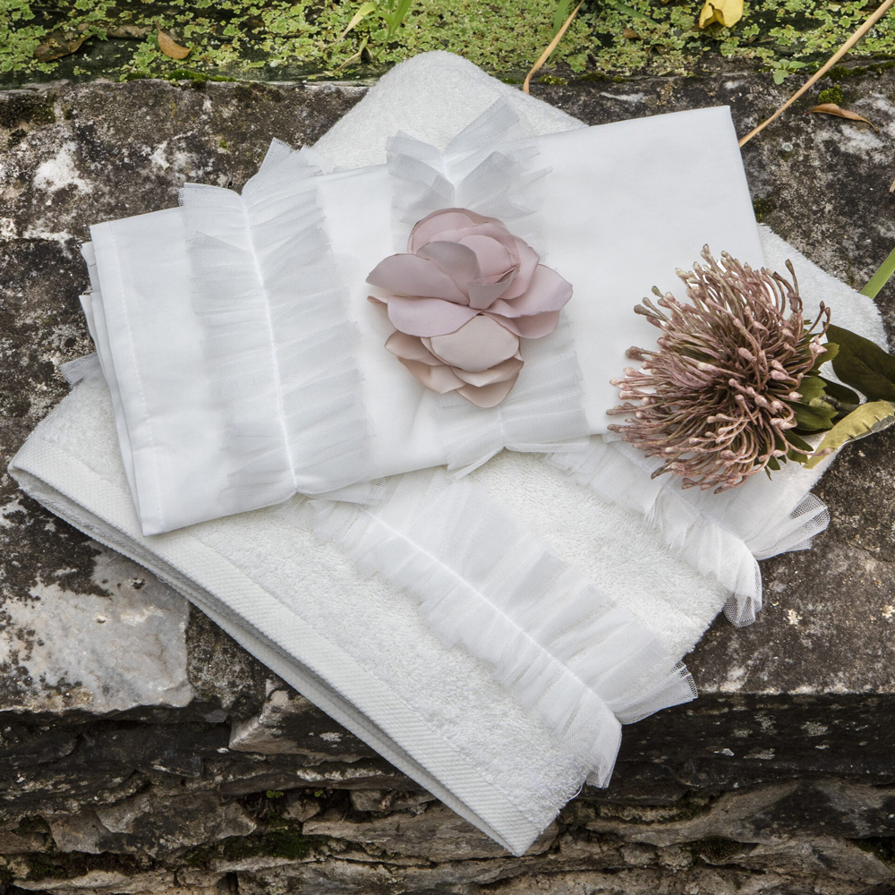 Βαπτιστικό λαδόπανο BABY BLOOM - ΛΕΥΚΟ