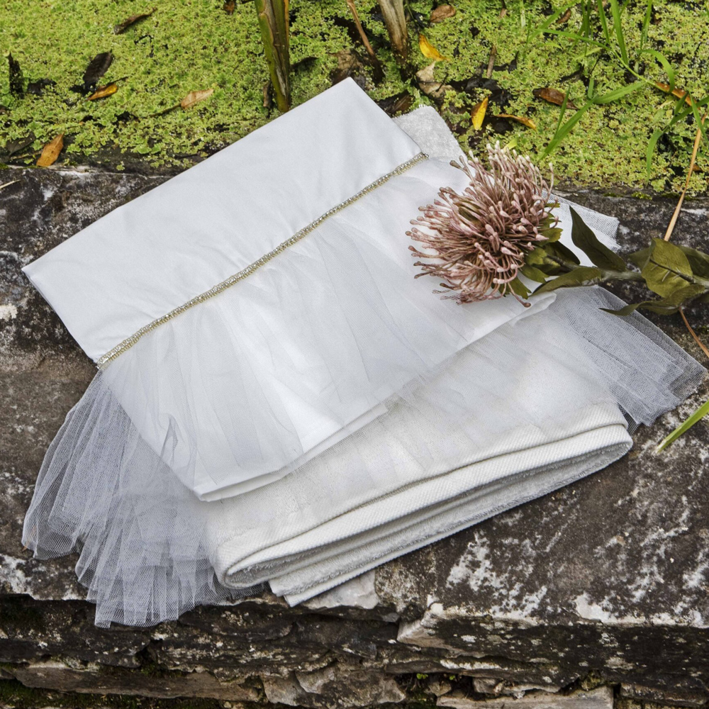 Βαπτιστικό λαδόπανο BABY BLOOM - ΛΕΥΚΟ