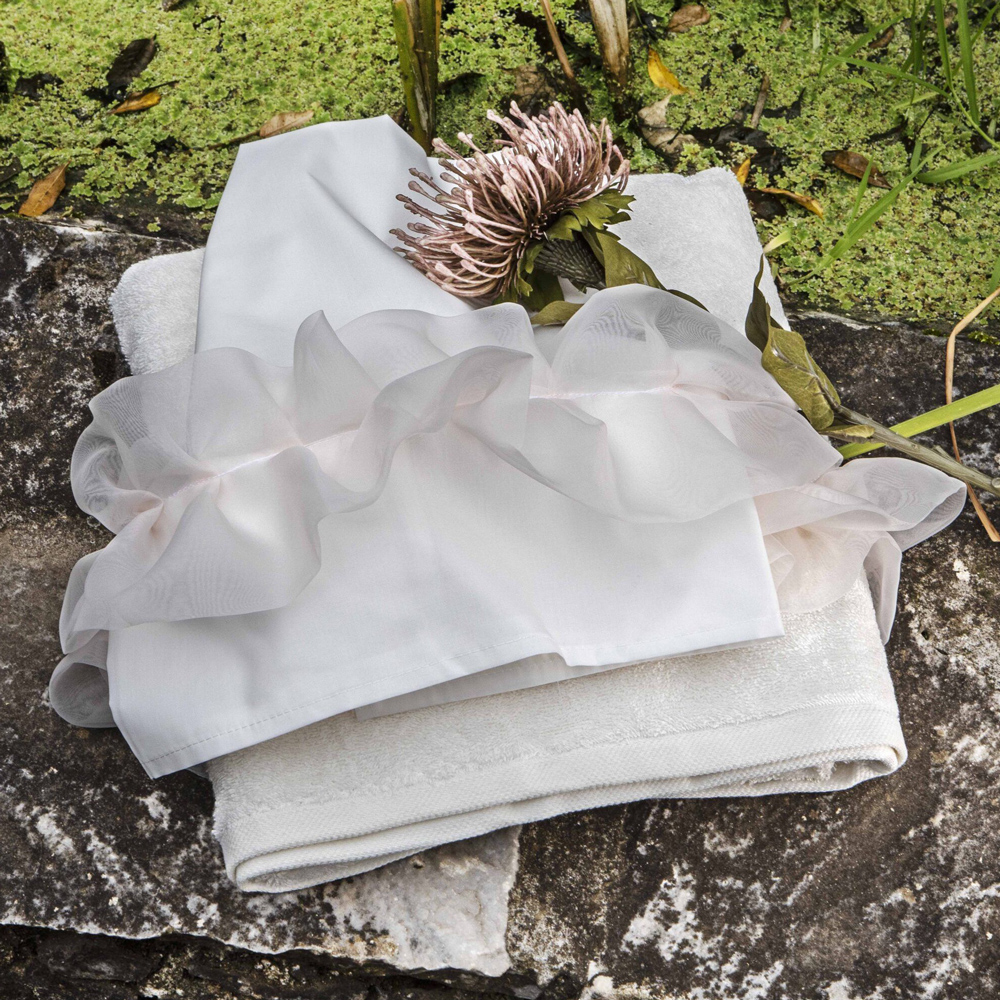 Βαπτιστικό λαδόπανο BABY BLOOM - ΛΕΥΚΟ