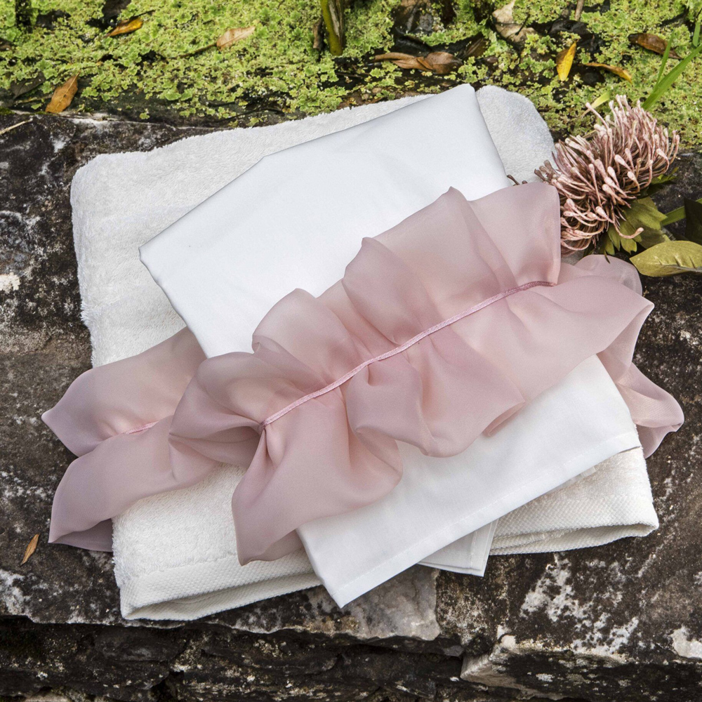 Βαπτιστικό λαδόπανο BABY BLOOM - ΛΕΥΚΟ