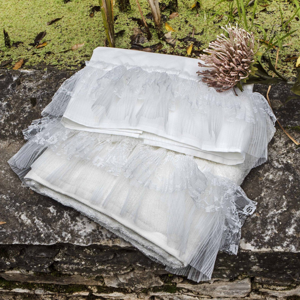 Βαπτιστικό λαδόπανο BABY BLOOM - ΛΕΥΚΟ