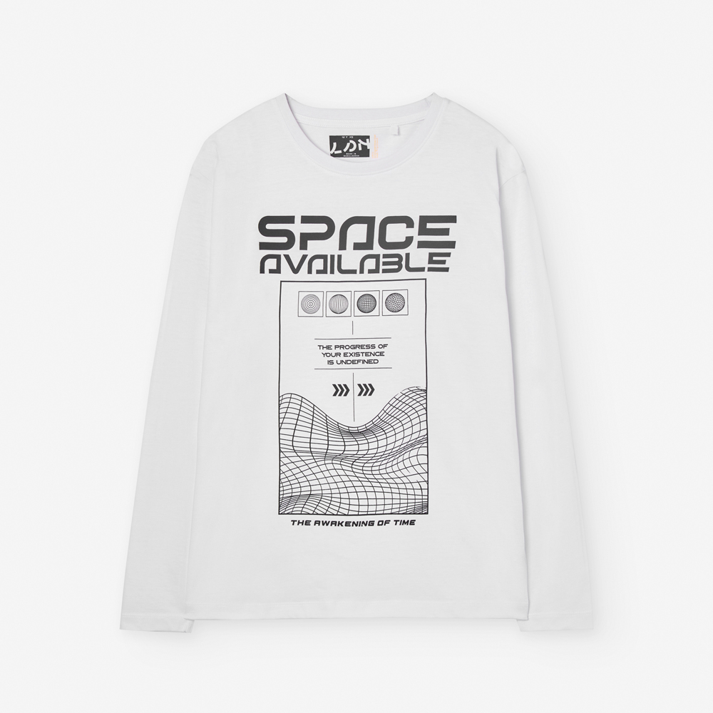 Παιδική μακρυμάνικη μπλούζα LOSAN αγόρι - ΛΕΥΚΟ