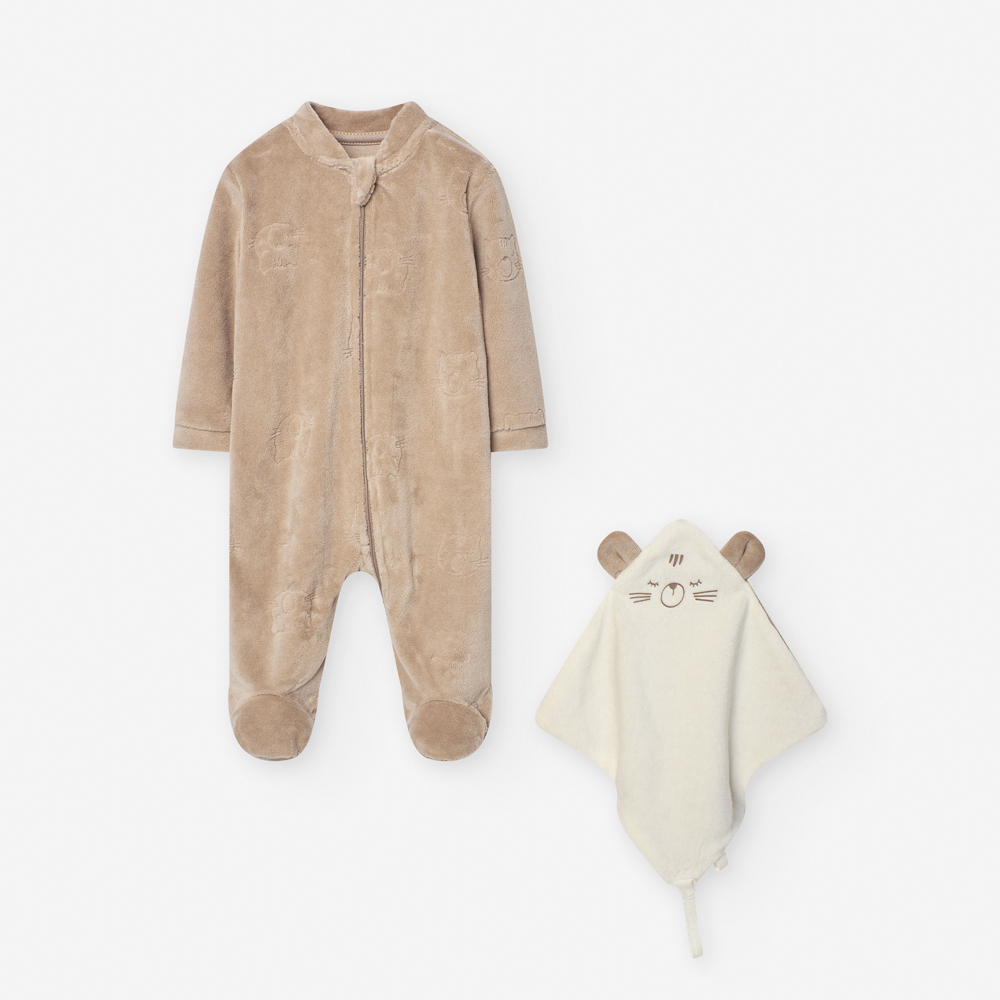 Βρεφικό βελουτέ φορμάκι LOSAN κορίτσι - 1