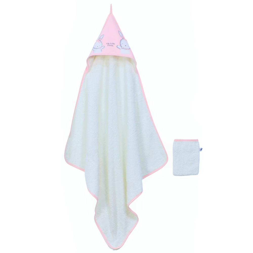 Σετ 2 τμχ μπάνιου ΕΒΙΤΑ - ΛΕΥΚΟ-ΡΟΖ