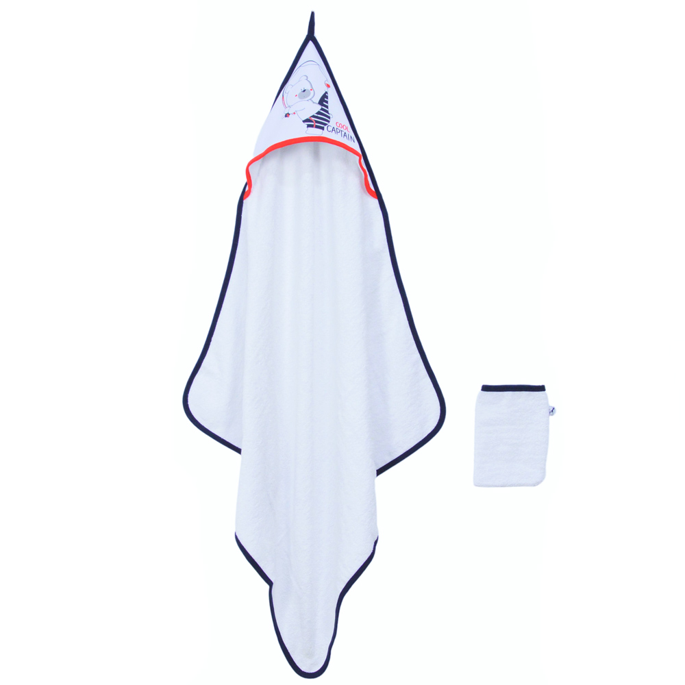 Σετ 2 τμχ μπάνιου HASHTAG - ΛΕΥΚΟ-ΜΠΛΕ