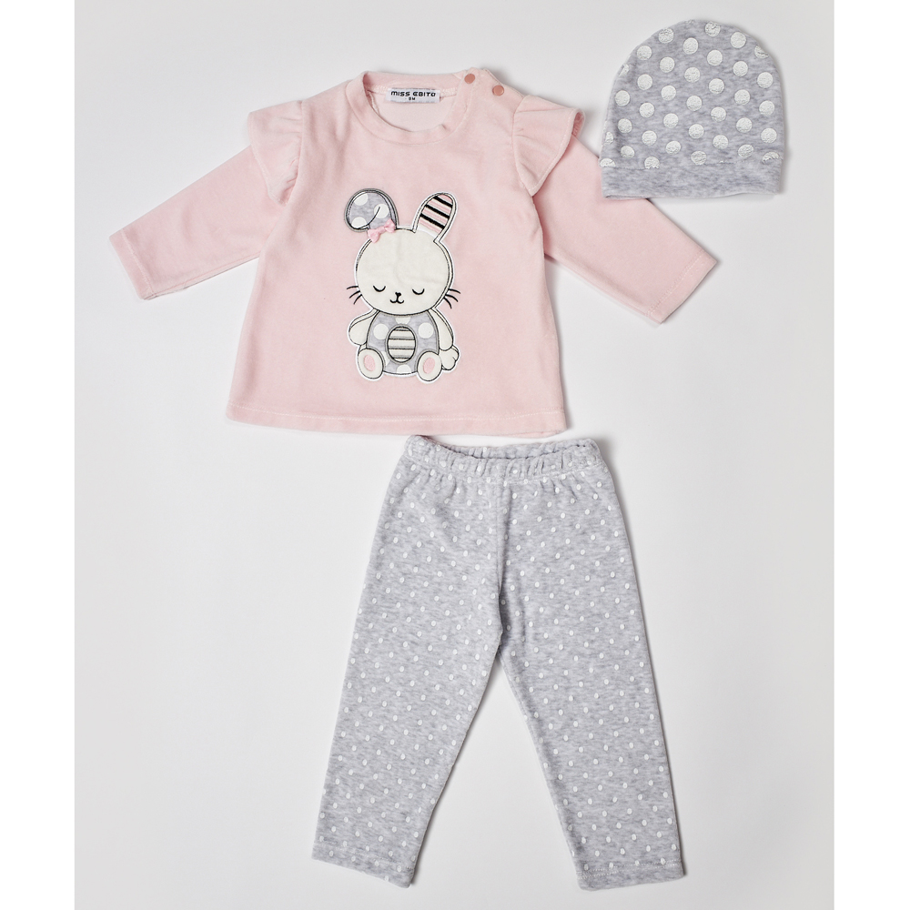 Σετ με κολάν ΕΒΙΤΑ 3 τμχ - ΡΟΖ