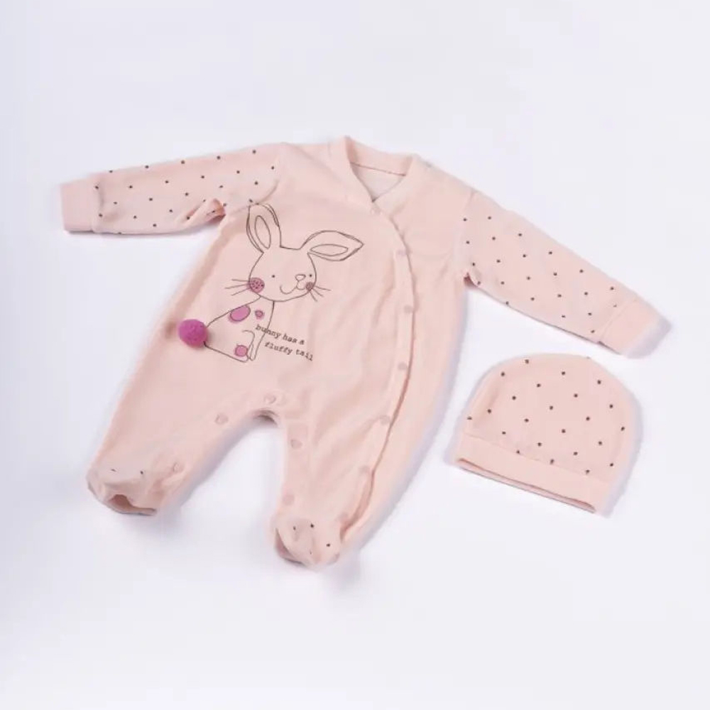 Βρεφικό βελουτέ φορμάκι ΕΒΙΤΑ κορίτσι - 1