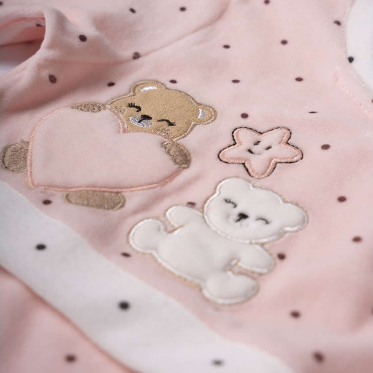 Βρεφικό βελουτέ σετ φορμάκι με σκουφάκι ΕΒΙΤΑ κορίτσι - 2