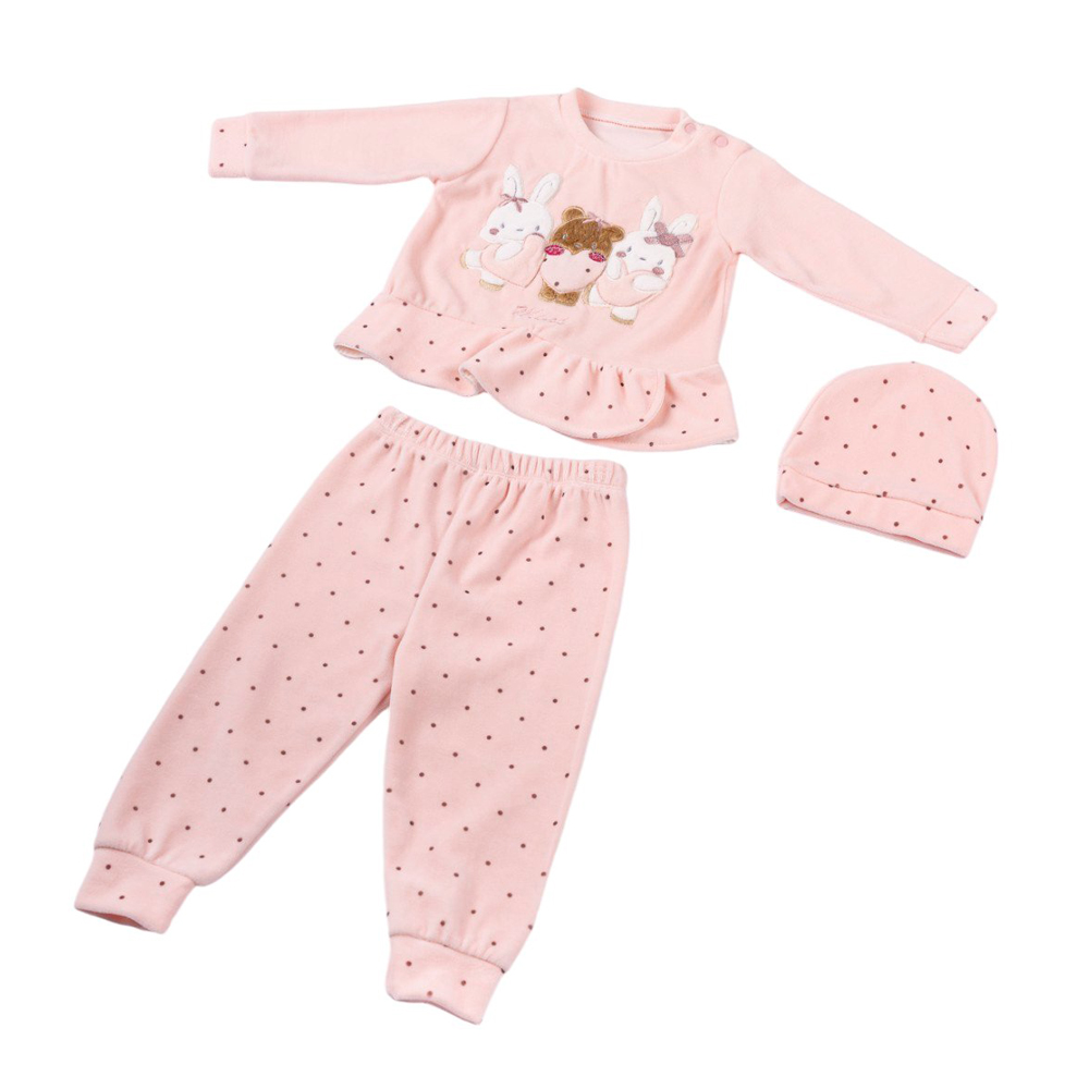 Βρεφικό βελουτέ σετ με φόρμα ΕΒΙΤΑ κορίτσι - 1