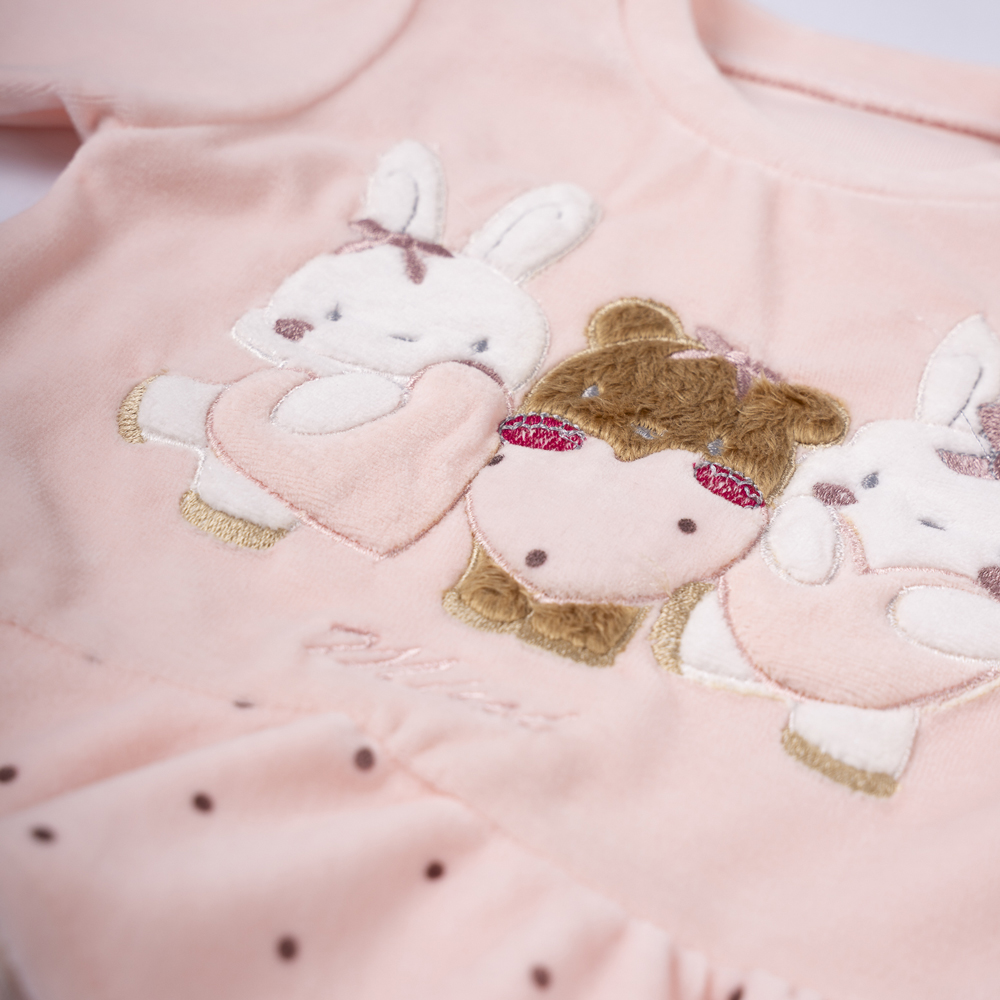 Βρεφικό βελουτέ σετ με φόρμα ΕΒΙΤΑ κορίτσι - 2