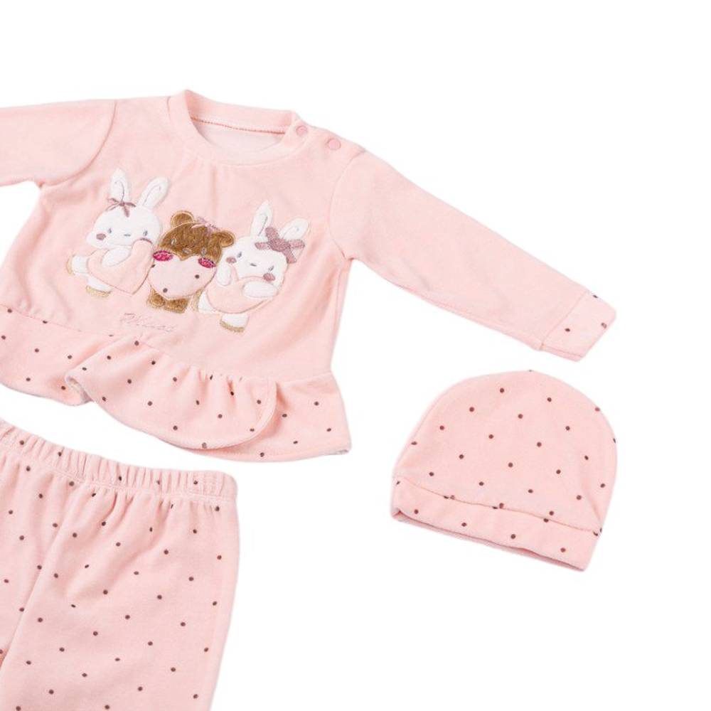 Βρεφικό βελουτέ σετ με φόρμα ΕΒΙΤΑ κορίτσι - 3