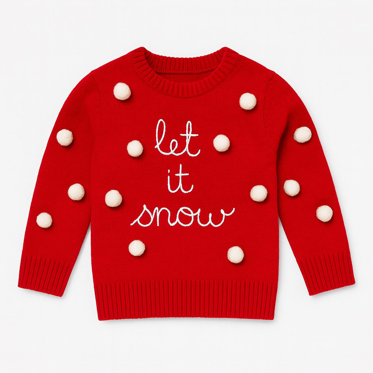 Παιδικό χριστουγεννιάτικο πουλόβερ JEBELLINA κορίτσι - ΚΟΚΚΙΝΟ