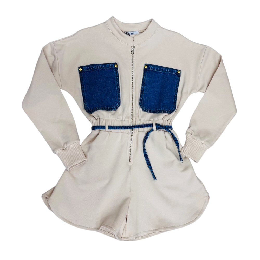 Παιδική ολόσωμη φόρμα σόρτς MAVIE κορίτσι - ΜΠΕΖ