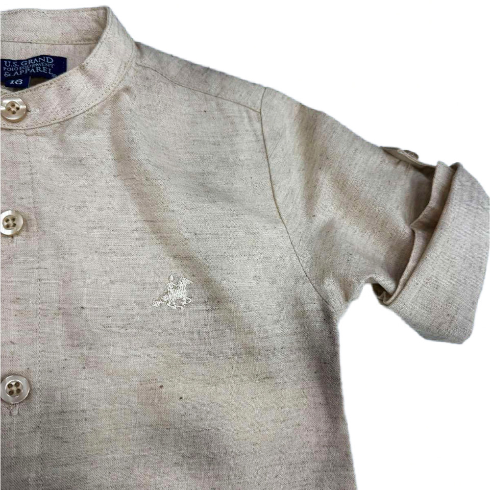 Παιδικό λινό πουκάμισο US POLO αγόρι - 2