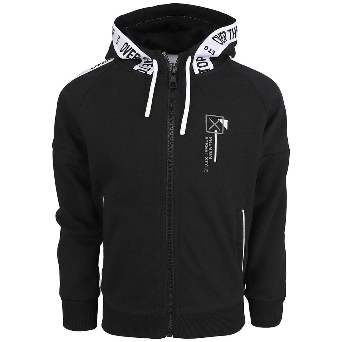 Ζακέτα φούτερ STREET GANG - ΜΑΥΡΟ