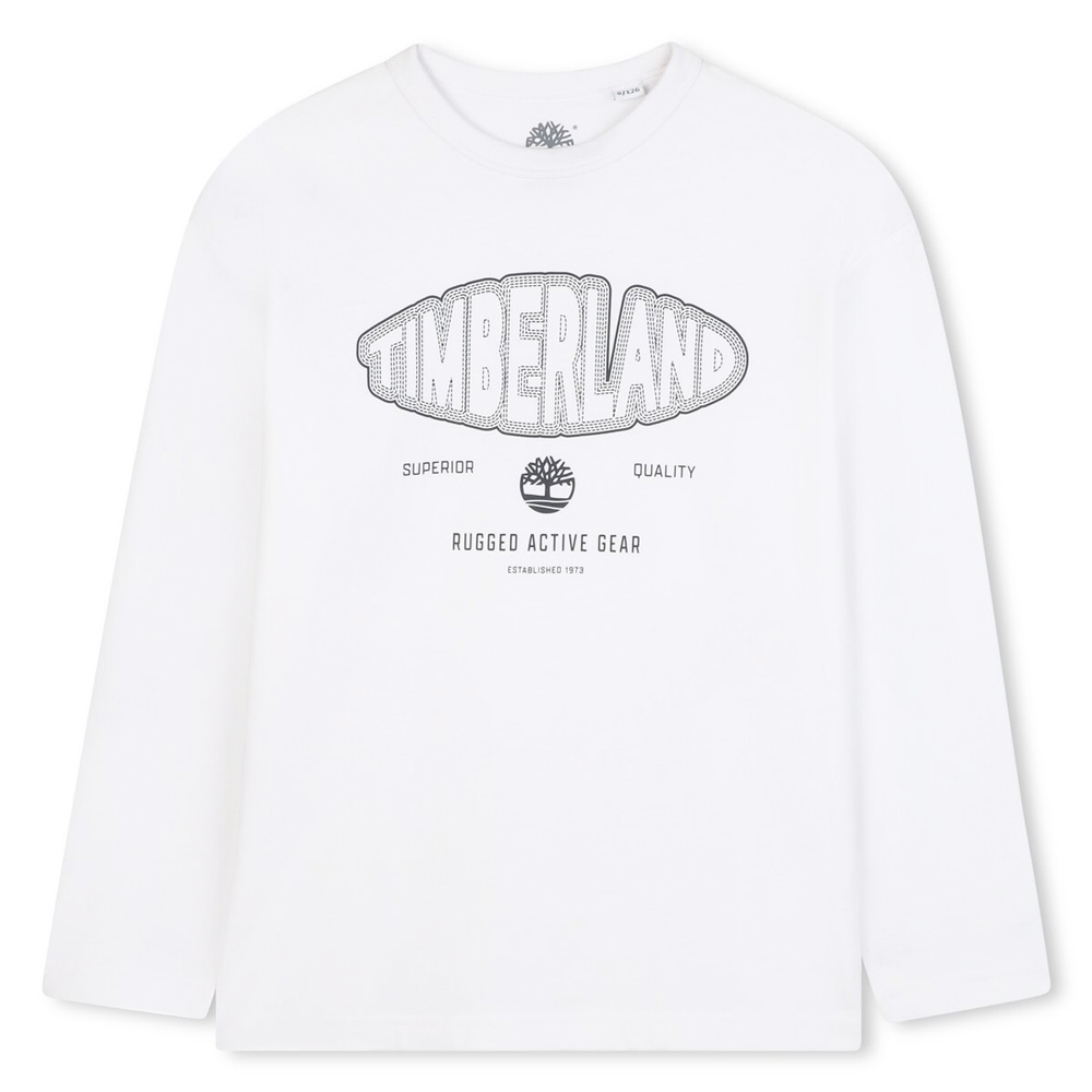 Παιδική μακρυμάνικη μπλούζα TIMBERLAND αγόρι - ΛΕΥΚΟ