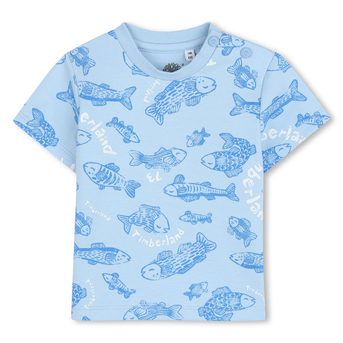 Βρεφική κοντομάνικη μπλούζα TIMBERLAND αγόρι - ΓΑΛΑΖΙΟ