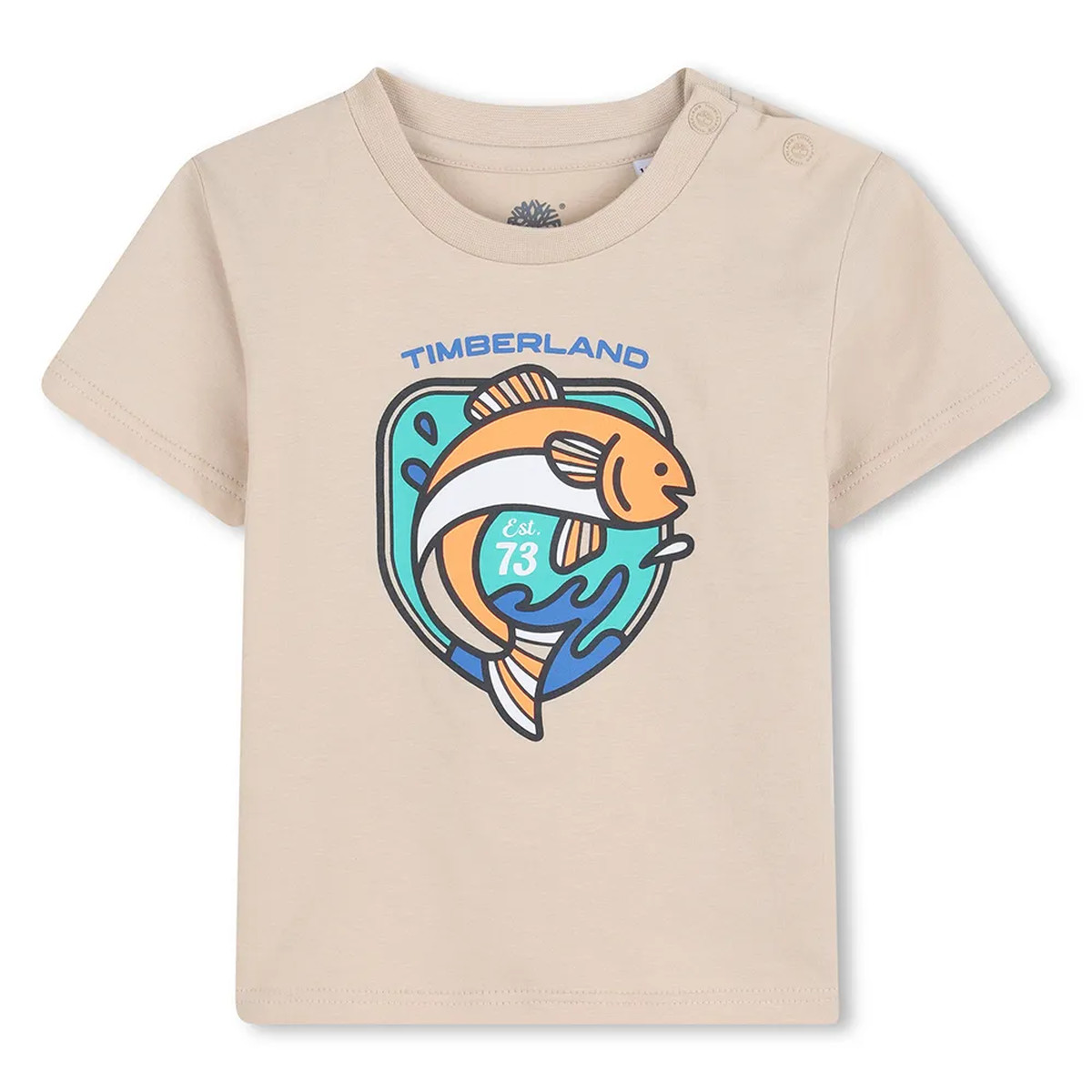 Βρεφική κοντομάνικη μπλούζα TIMBERLAND αγόρι - ΜΠΕΖ