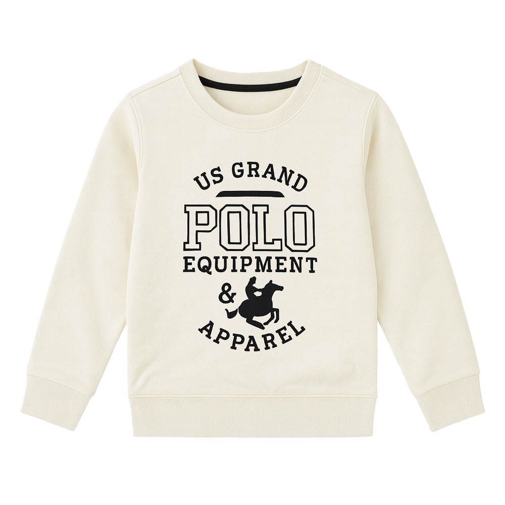 Παιδική μακρυμάνικη μπλούζα US POLO αγόρι - ΕΚΡΟΥ