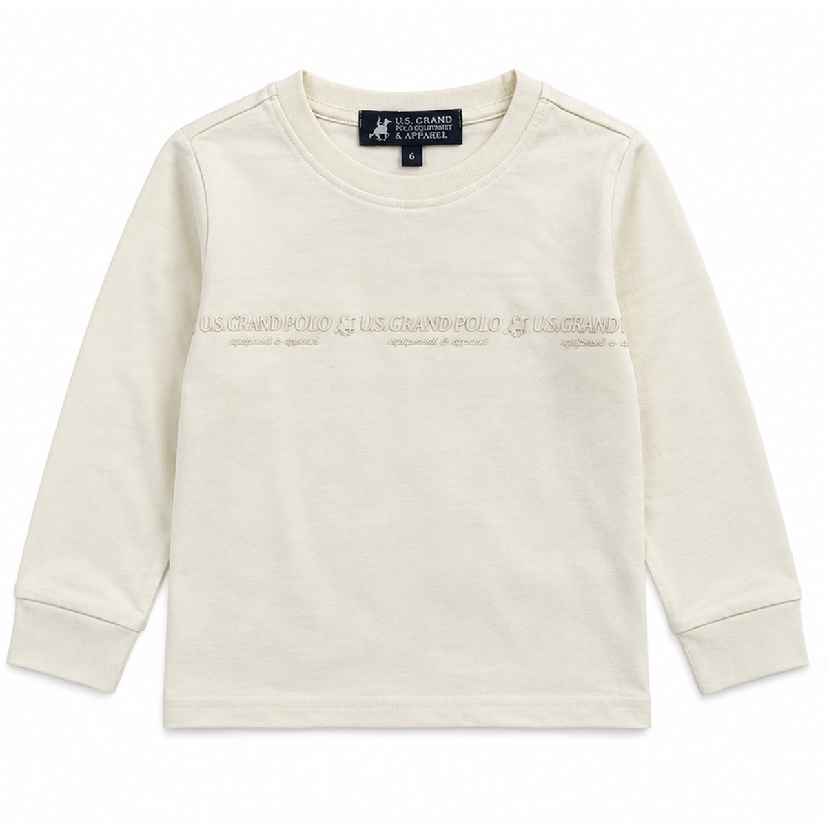 Παιδική μακρυμάνικη μπλούζα US POLO αγόρι - OFF WHITE
