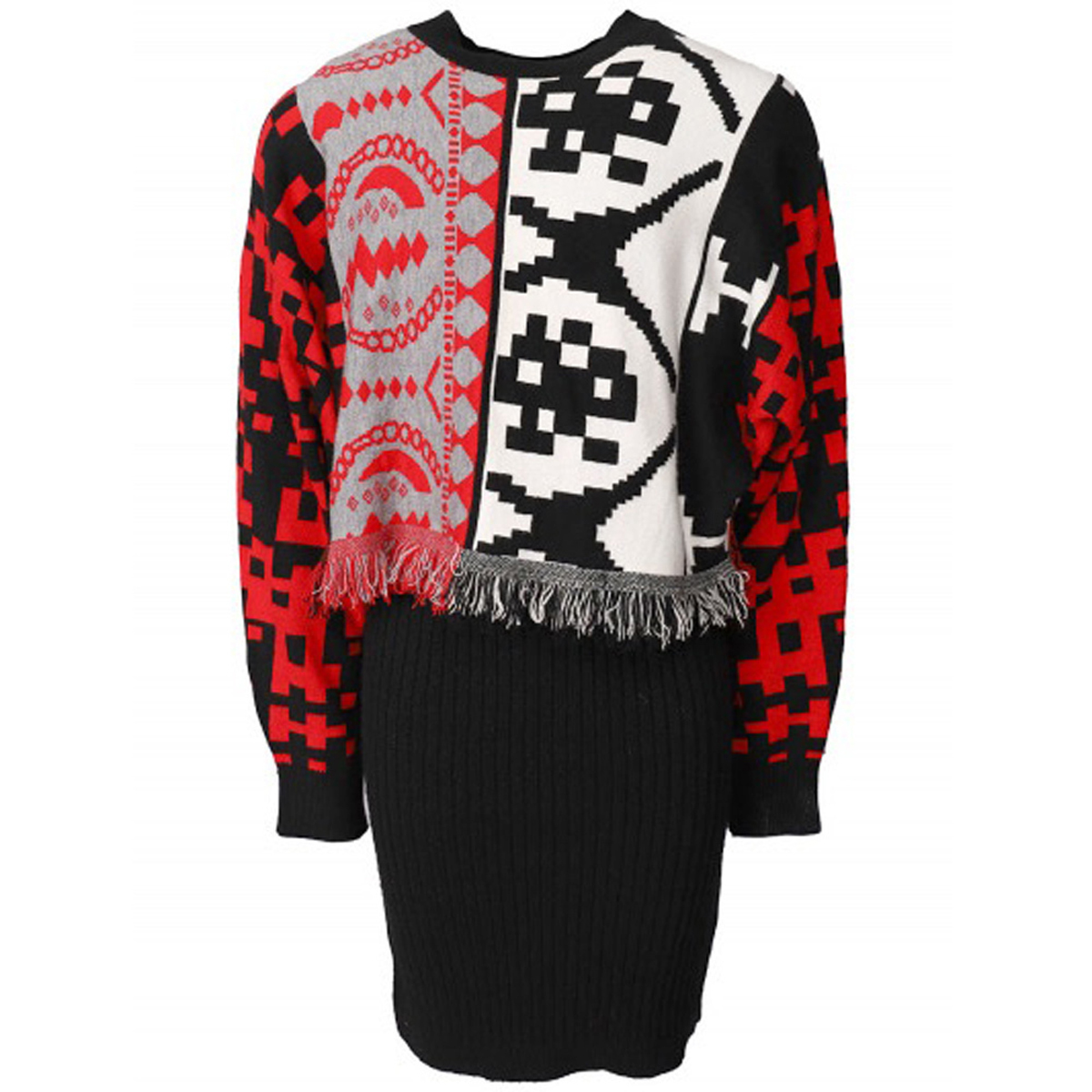 Πλεκτο σετ με φόρεμα TO BE TOO - ΜΑΥΡΟ