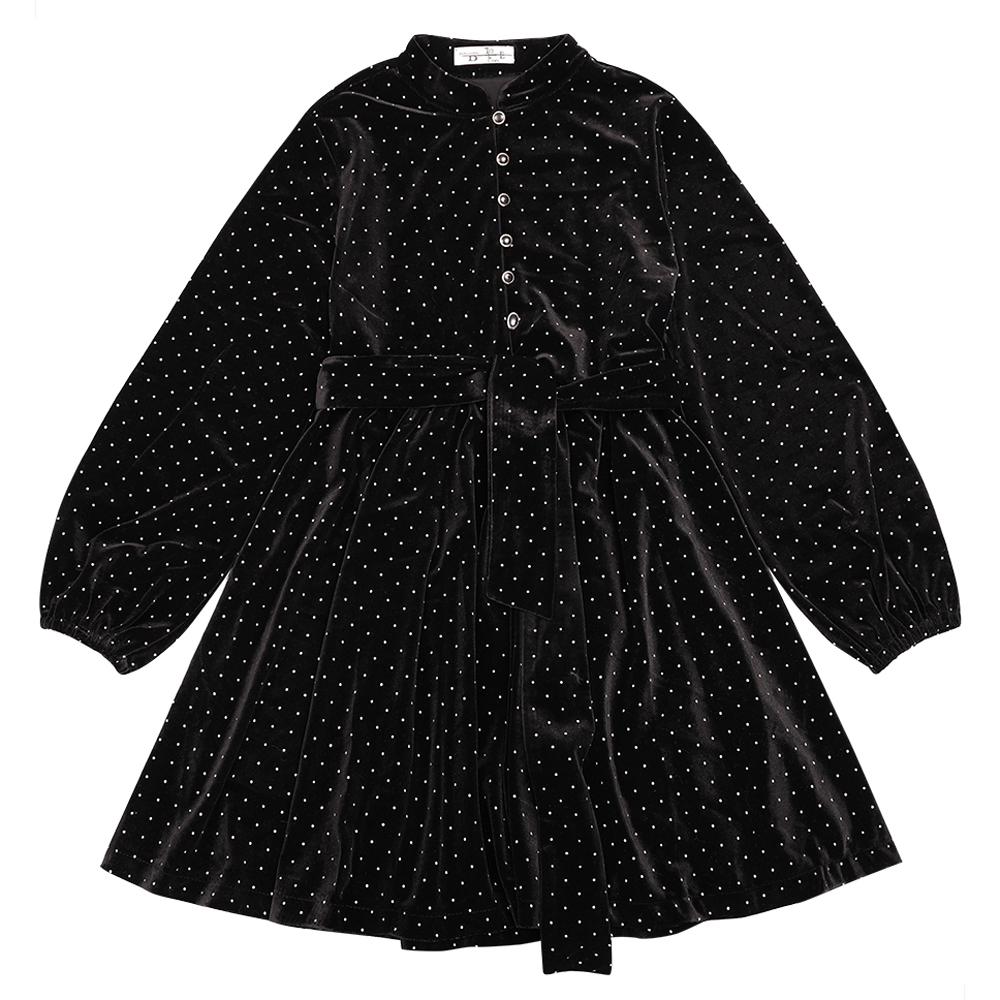 Βελούδινο φόρεμα TO BE TOO κορίτσι - ΜΑΥΡΟ