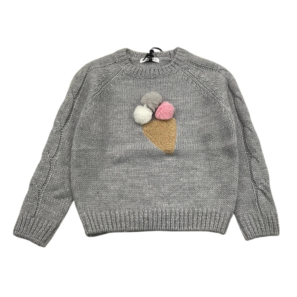 Παιδική πλεκτή μπλούζα TO BE TOO κορίτσι - ΓΚΡΙ