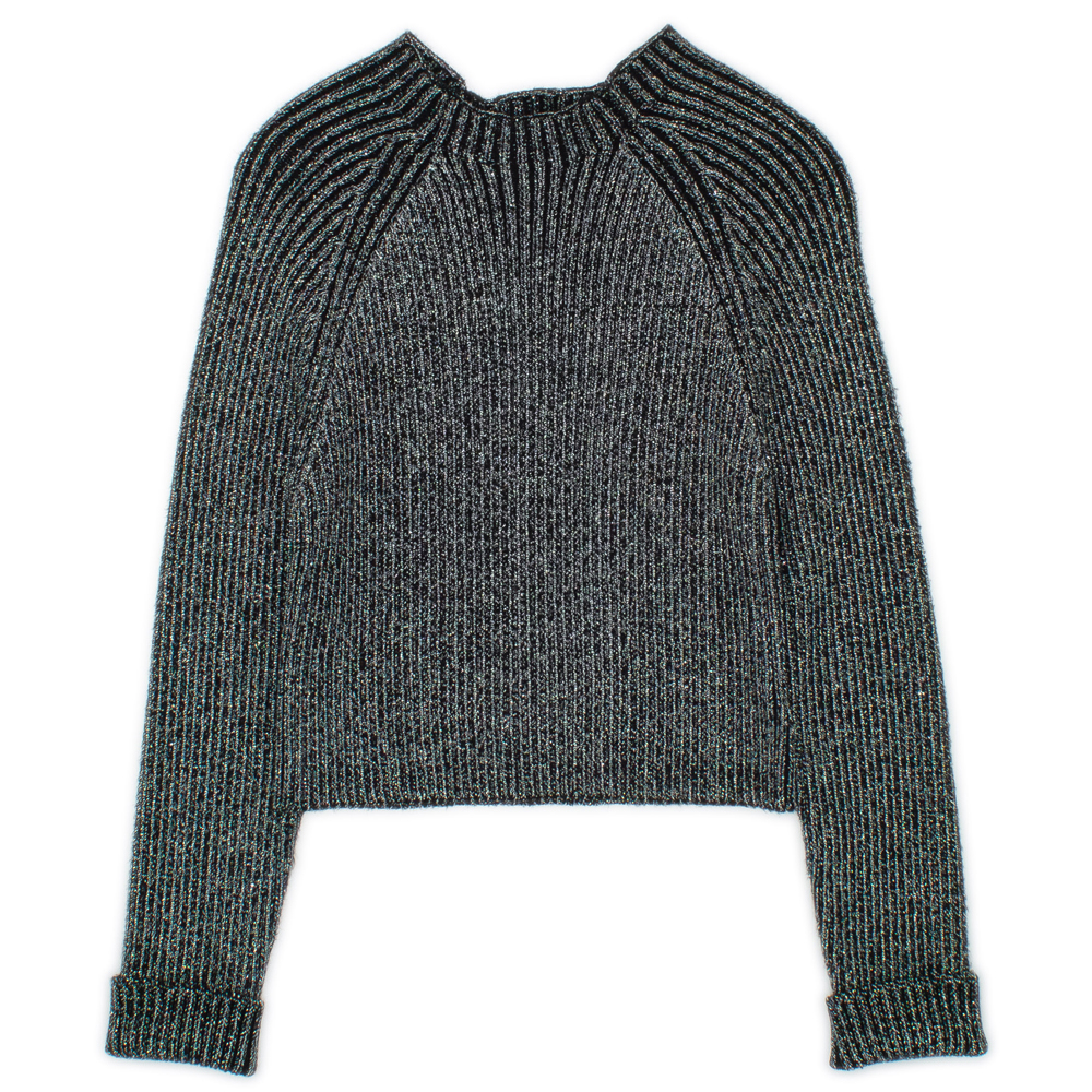 Παιδική πλεκτή μπλούζα TO BE TOO κορίτσι - ΜΑΥΡΟ