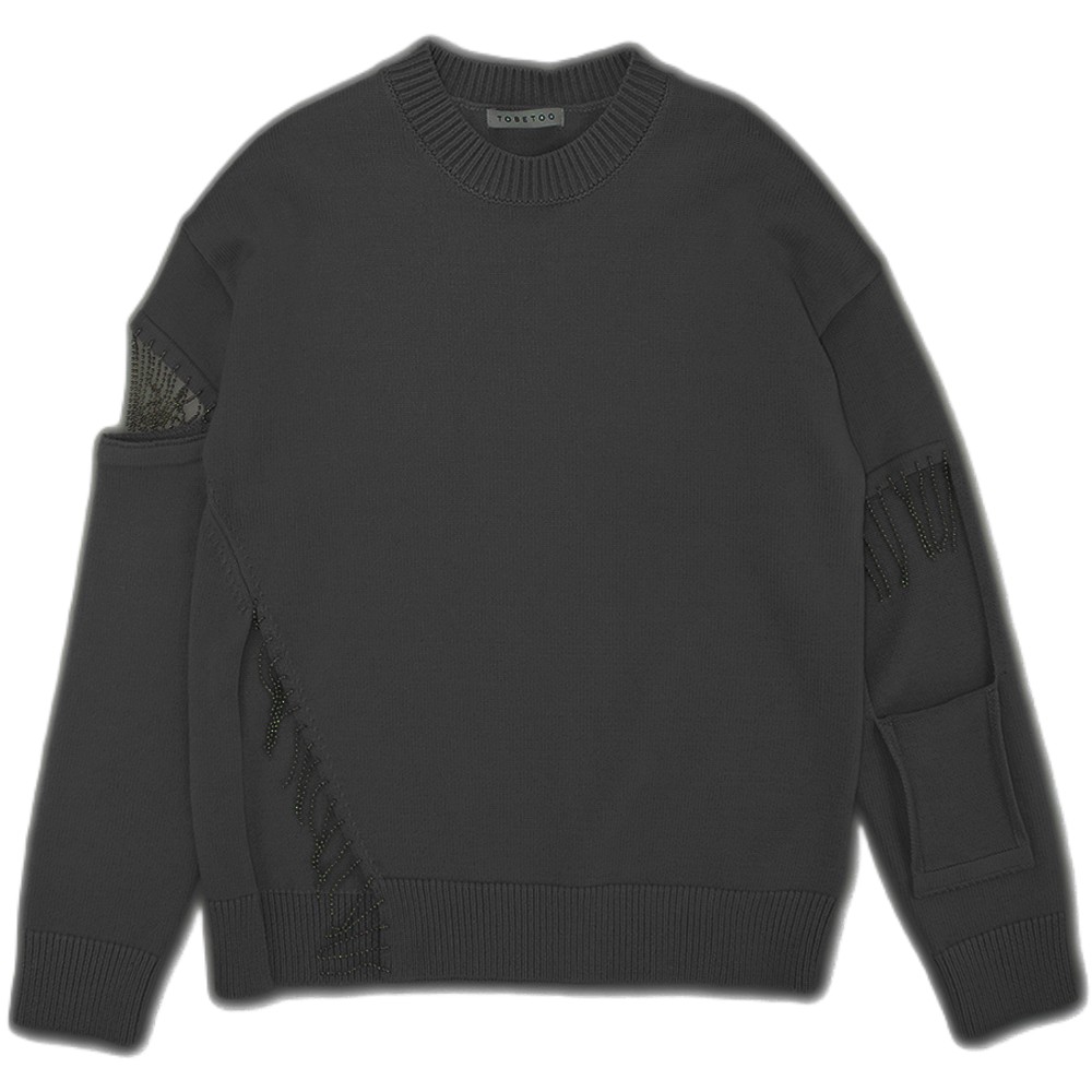 Παιδική πλεκτή μπλούζα TO BE TOO κορίτσι - ΜΑΥΡΟ