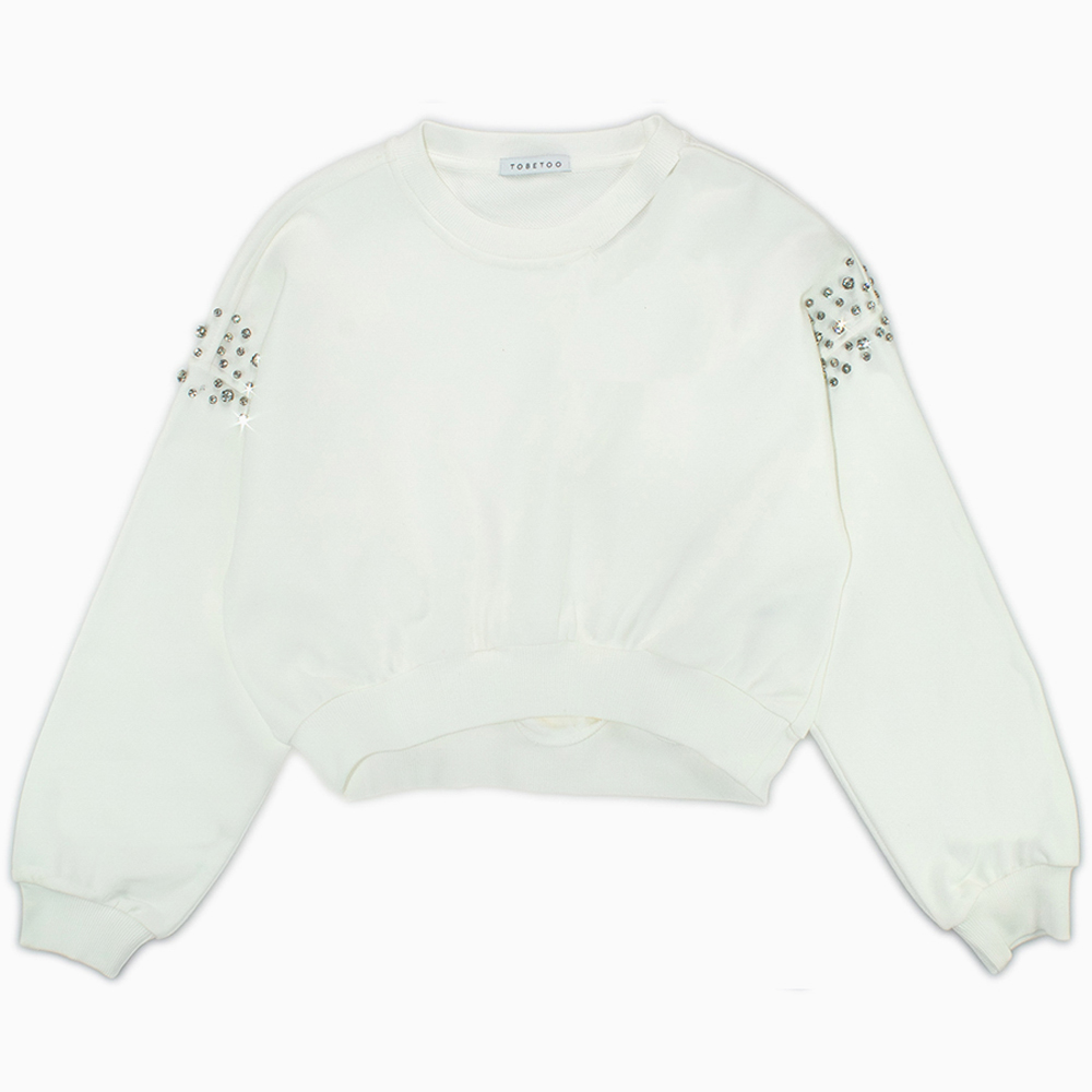 Παιδική μπλούζα φούτερ TO BE TOO κορίτσι - ΛΕΥΚΟ