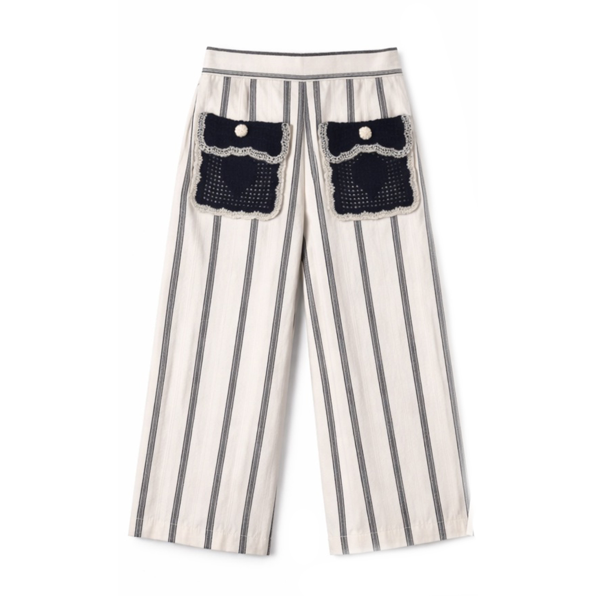 Παιδικό ριγέ παντελόνι TO BE TOO κορίτσι - ΛΕΥΚΟ