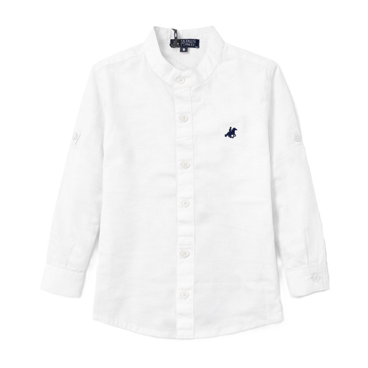 Πουκάμισο με γιακά μαο US POLO αγόρι - ΛΕΥΚΟ