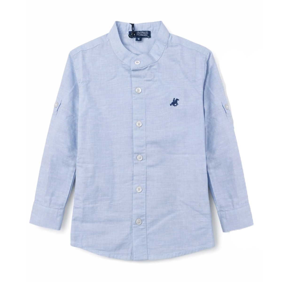 Πουκάμισο με γιακά μαο US POLO αγόρι - ΓΑΛΑΖΙΟ