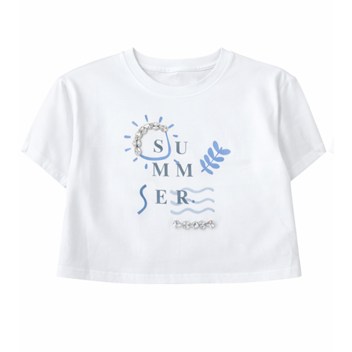 Παιδική κοντομάνικη crop μπλούζα Y CLU κορίτσι - 1
