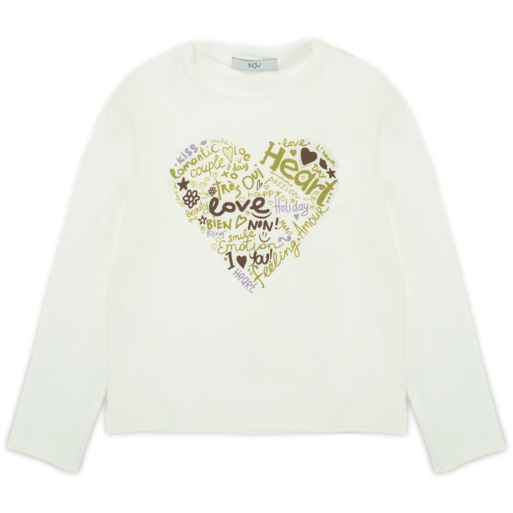 Παιδική μακρυμάνικη μπλούζα Y CLU κορίτσι - ΛΕΥΚΟ