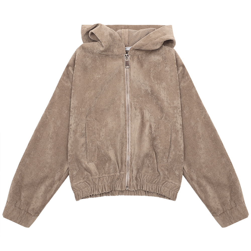 Παιδική ζακέτα φούτερ Y CLU κορίτσι - ΚΑΜΕΛ