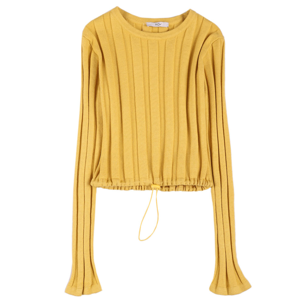 Παιδική πλεκτή μπλούζα Y CLU κορίτσι - ΜΟΥΣΤΑΡΔΙ