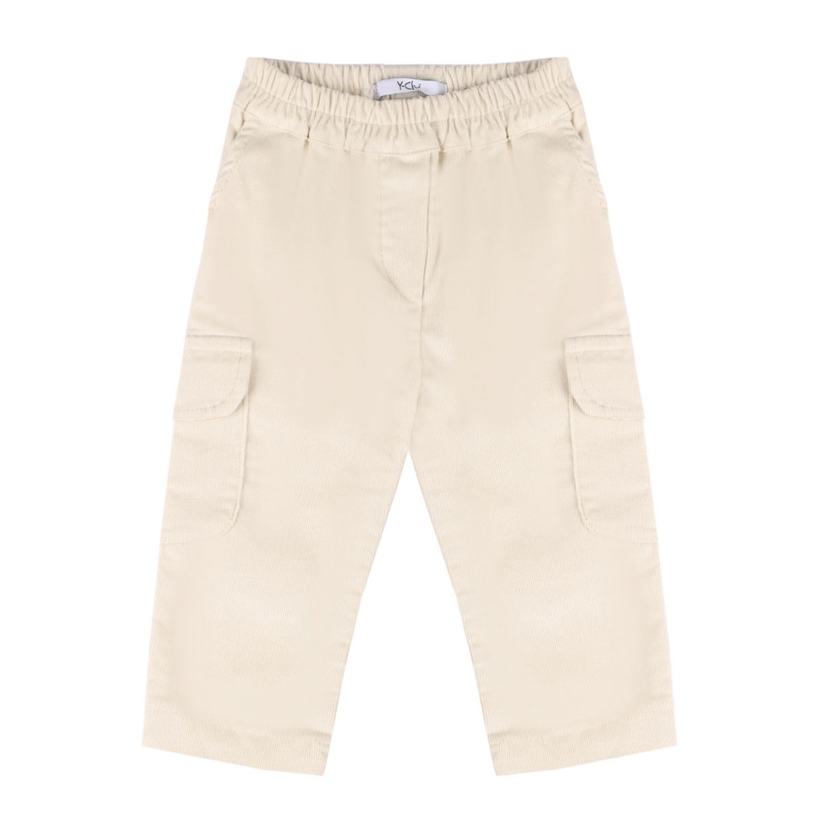 Βρεφικό κοτλέ cargo παντελόνι Y CLU αγόρι - ΕΚΡΟΥ