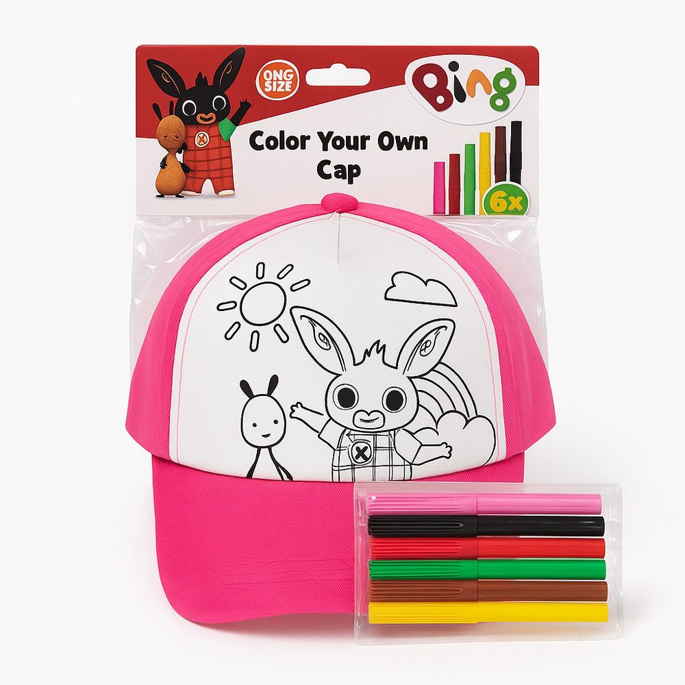 Παιδικό jockey καπέλο μαζί με μαρκαδόρους BING - ΡΟΖ