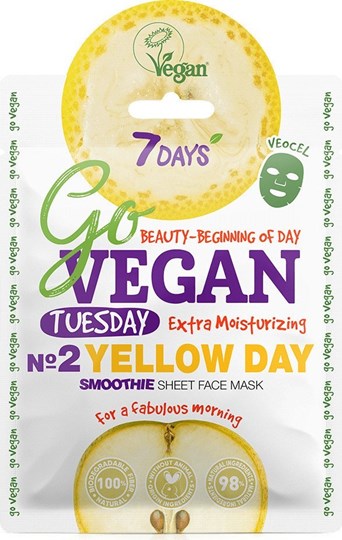 7Days Go Vegan Face Mask Yellow Day Μάσκα για Ενυδάτωση & Λάμψη, 25g