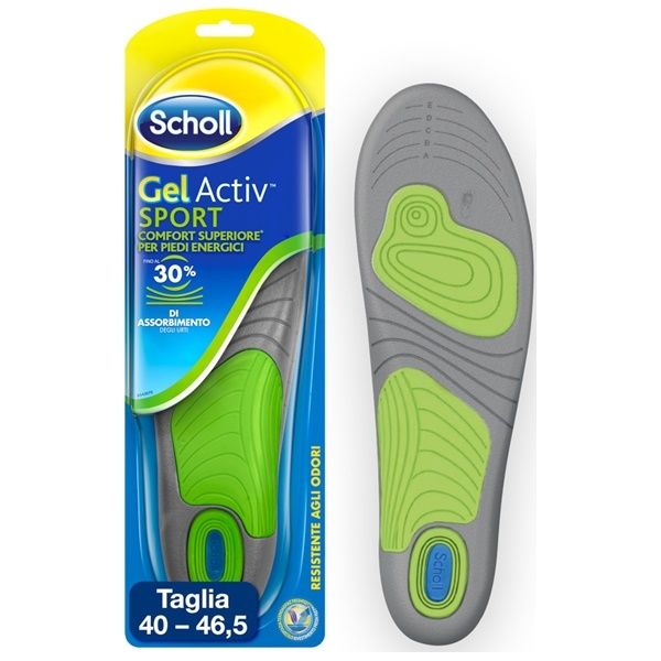 Scholl Gel Activ Sport Ανδρικοί Πάτοι με 30% Απορρόφηση με Εξαιρετική Άνεση για Αθλητικά Παπούτσια Νούμερο, 40 - 46.5, 2 τεμ - 