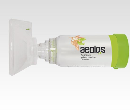 Aeolos Αεροθάλαμος Εισπνοών Παιδικός 1-6 ετών (Μάσκα + Επιστόμιο) 1τμχ - 2
