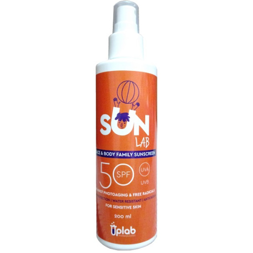 Uplab Pharmaceuticals SUN LAB Face & Body Family Sunscreen Spray SPF50 200ml - 