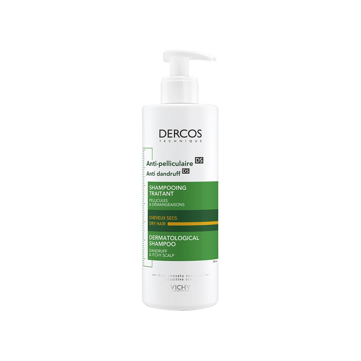 Vichy Dercos Anti-Dandruff DS Shampoo for Dry Hair, Αντιπυτιριδικό σαμπουάν για Ξηρά μαλλιά, 390ml - 