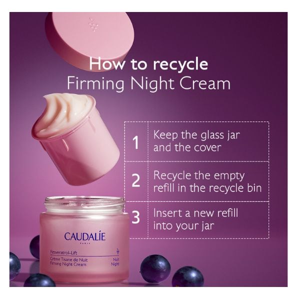 Caudalie Resveratrol-Lift Firming Night Cream Refill Συσφικτική Κρέμα Προσώπου - Δοχείο Αναπλήρωσης, 50ml - 3